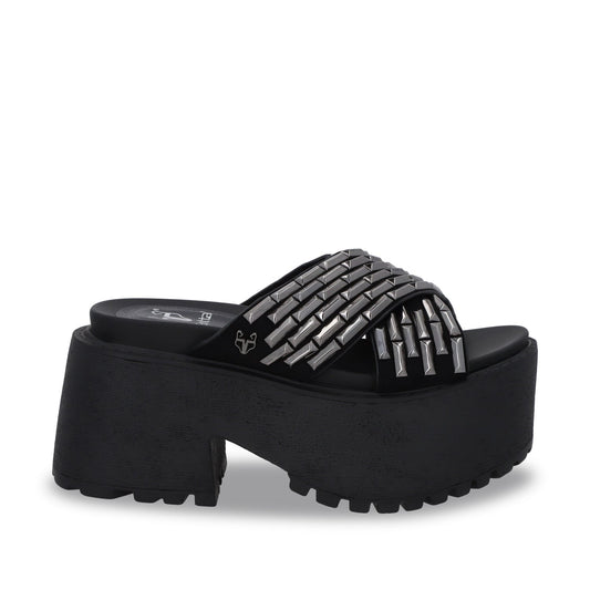 Sandalia Plataforma Negro Mujer 1567C