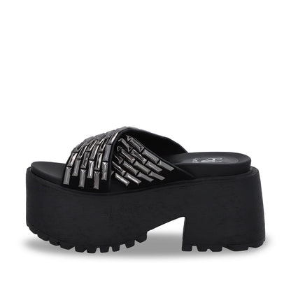 Sandalia Plataforma Negro Mujer 1567C