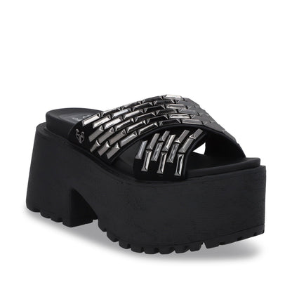 Sandalia Plataforma Negro Mujer 1567C