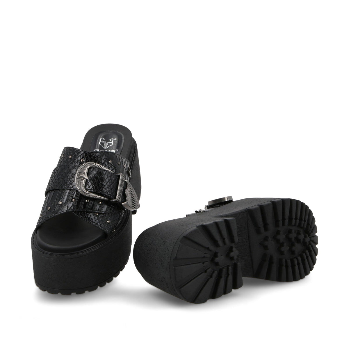 Sandalia Plataforma Negro Mujer 1567D