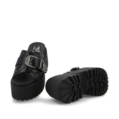 Sandalia Plataforma Negro Mujer 1567D