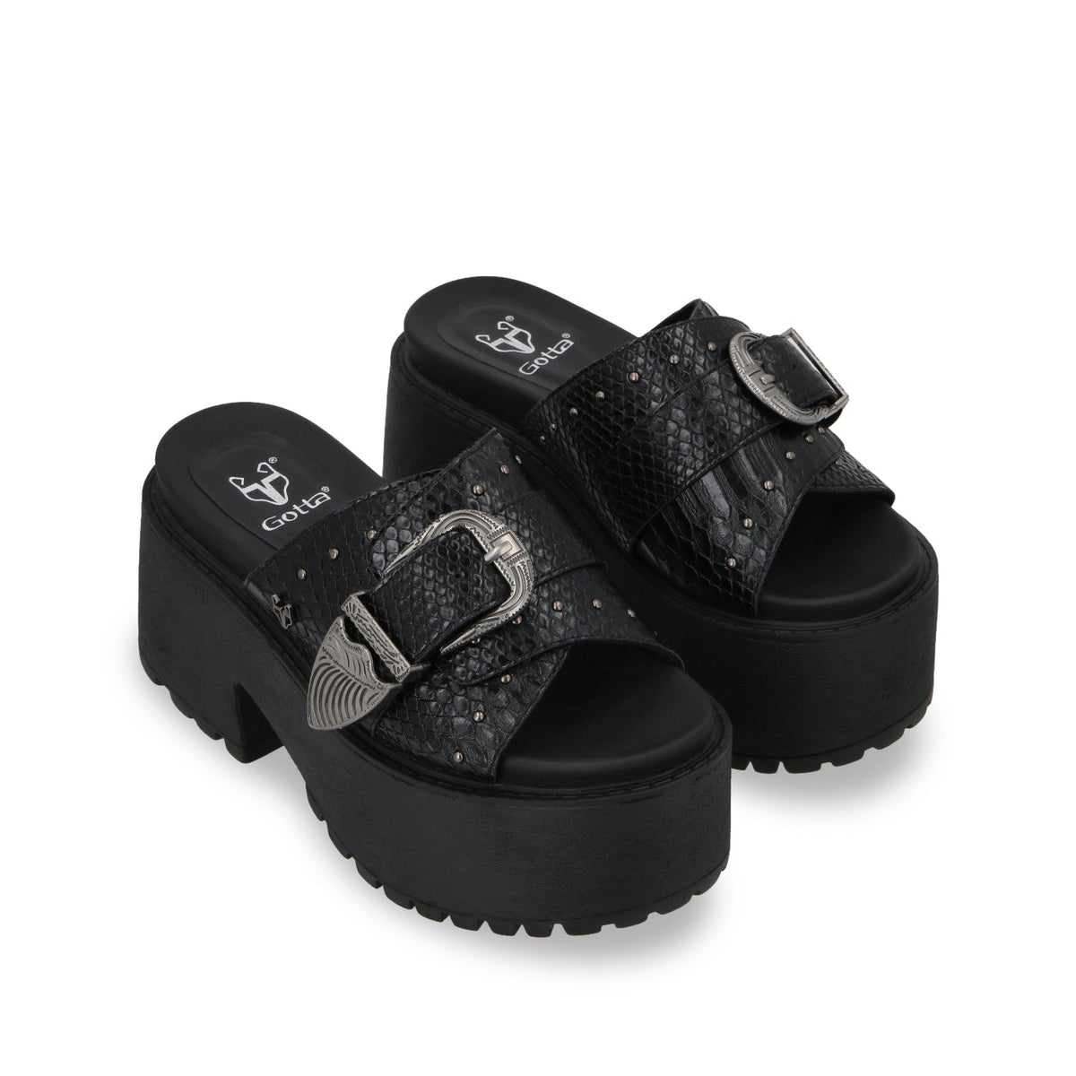 Sandalia Plataforma Negro Mujer 1567D
