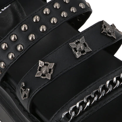 Sandalia Plataforma Negro Mujer 25235