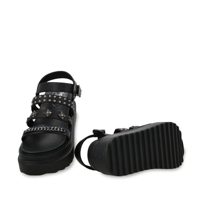 Sandalia Plataforma Negro Mujer 25235