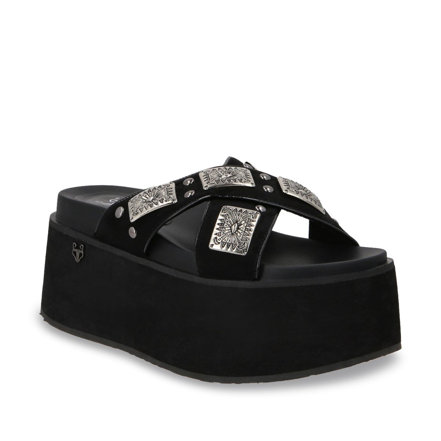 Sandalia Plataforma Negro Mujer 35187
