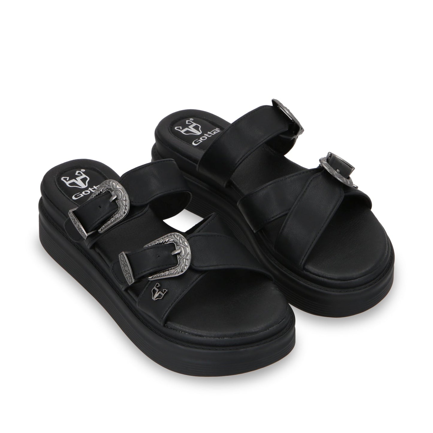 Sandalia Plataforma Negro Mujer 43015