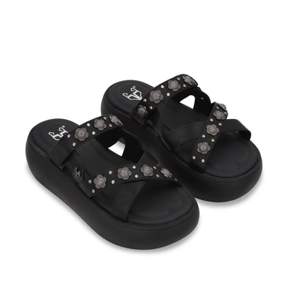 Sandalia Plataforma Negro Mujer 43035