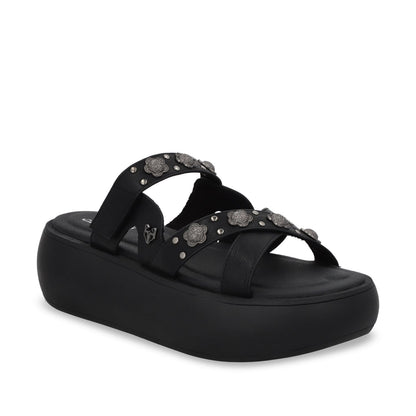 Sandalia Plataforma Negro Mujer 43035