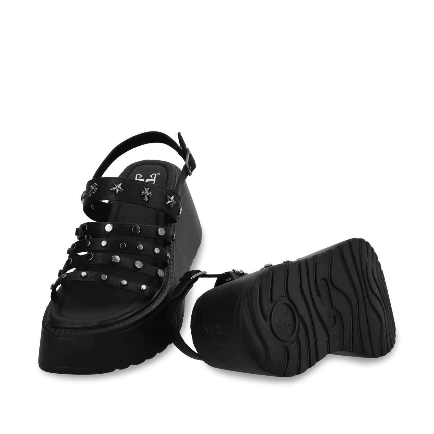 Sandalia Plataforma Negro Mujer 53723