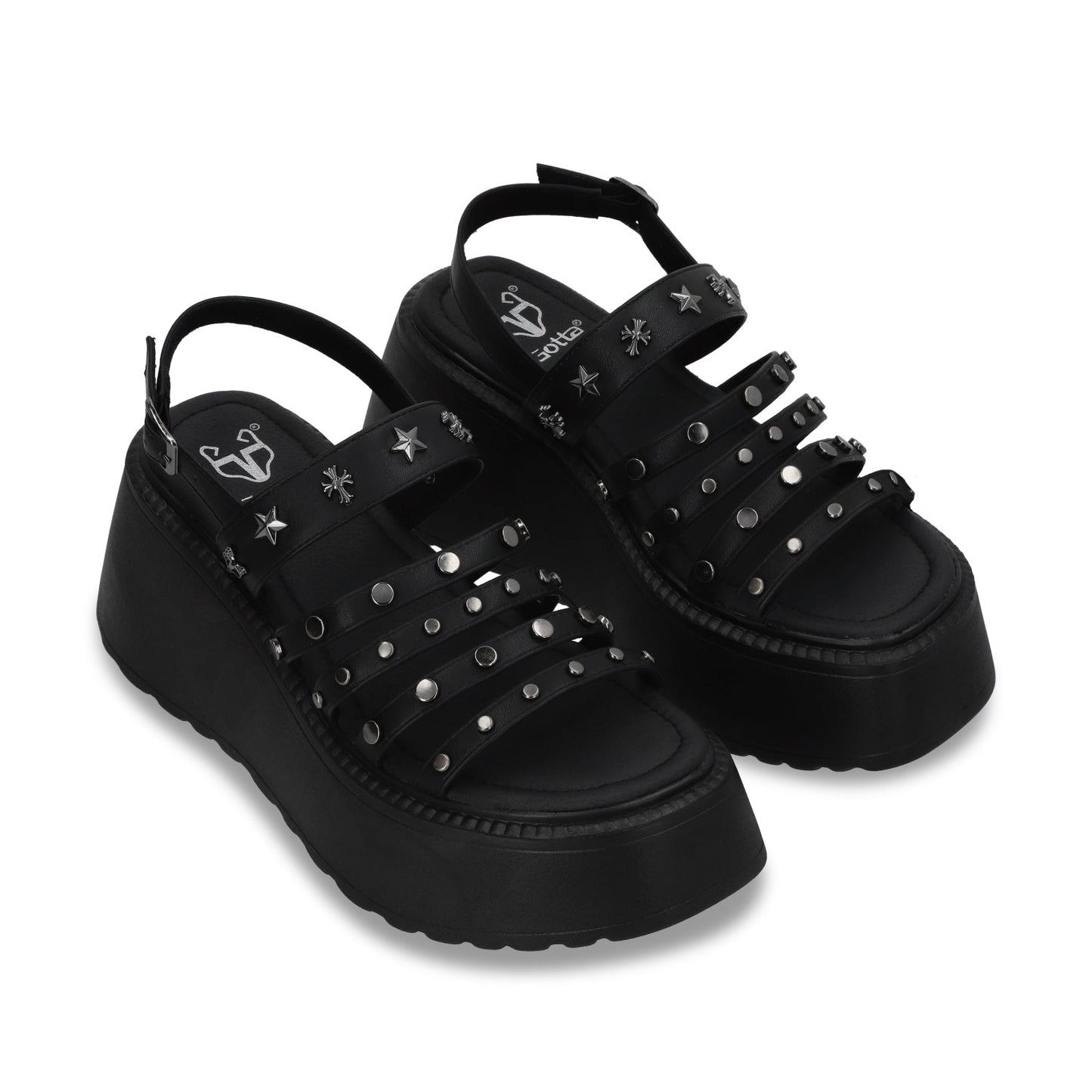 Sandalia Plataforma Negro Mujer 53723