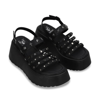 Sandalia Plataforma Negro Mujer 53723