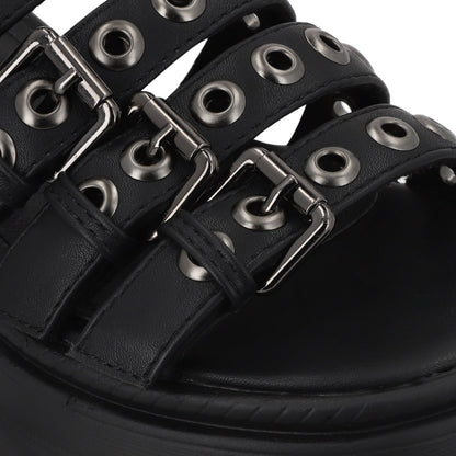 Sandalia Plataforma Negro Mujer 55920