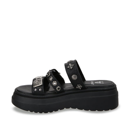Sandalia Plataforma Negro Mujer 55922