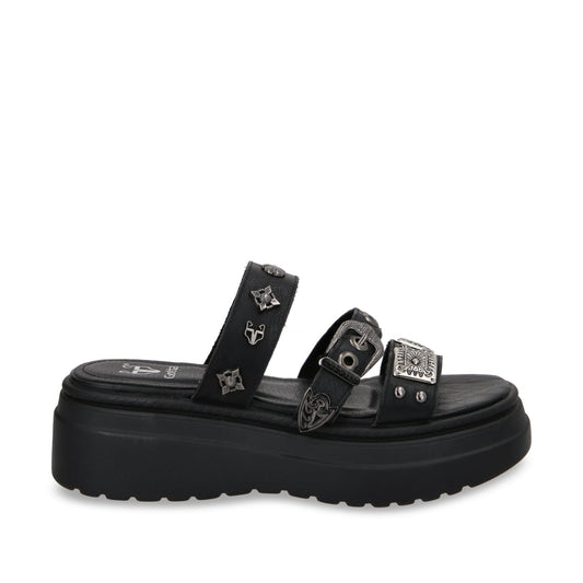 Sandalia Plataforma Negro Mujer 55922