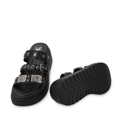 Sandalia Plataforma Negro Mujer 55922