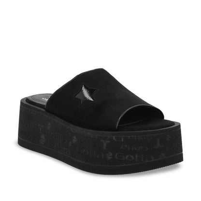 Sandalia Plataforma Negro Mujer 55930
