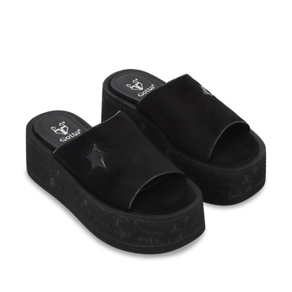 Sandalia Plataforma Negro Mujer 55930