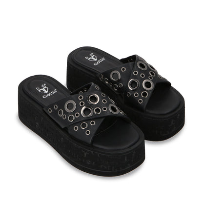 Sandalia Plataforma Negro Mujer 55931 - Gotta Mexico