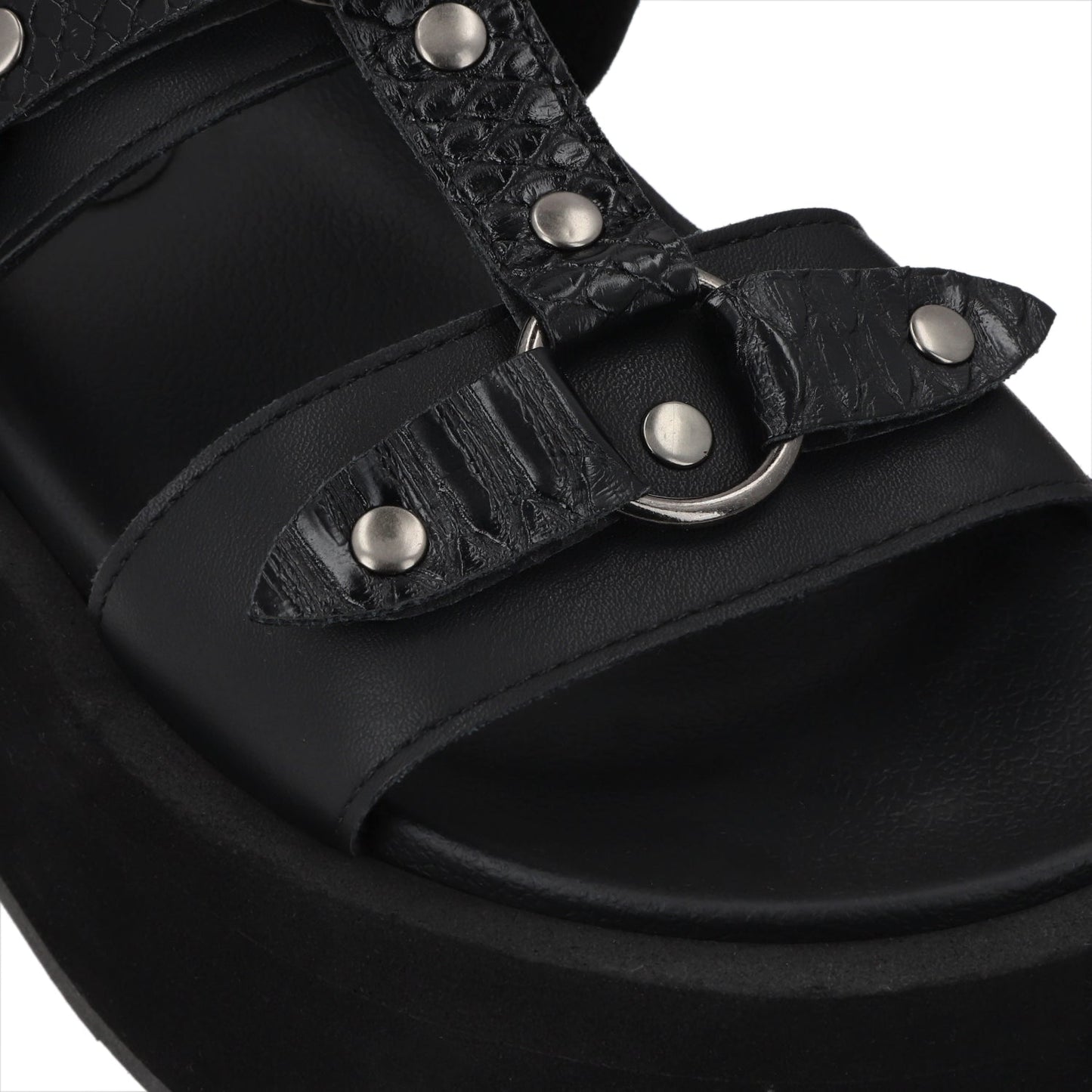Sandalia Plataforma Negro Mujer 55941