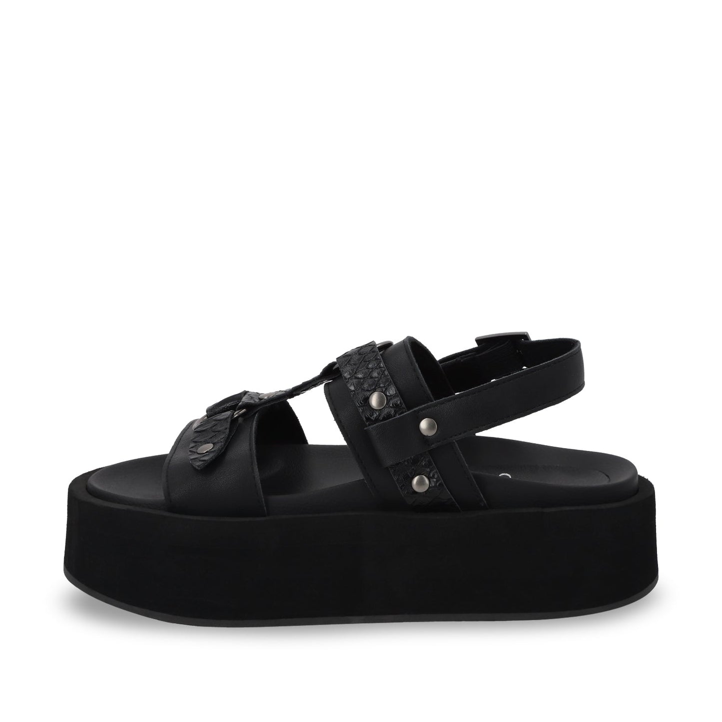 Sandalia Plataforma Negro Mujer 55941