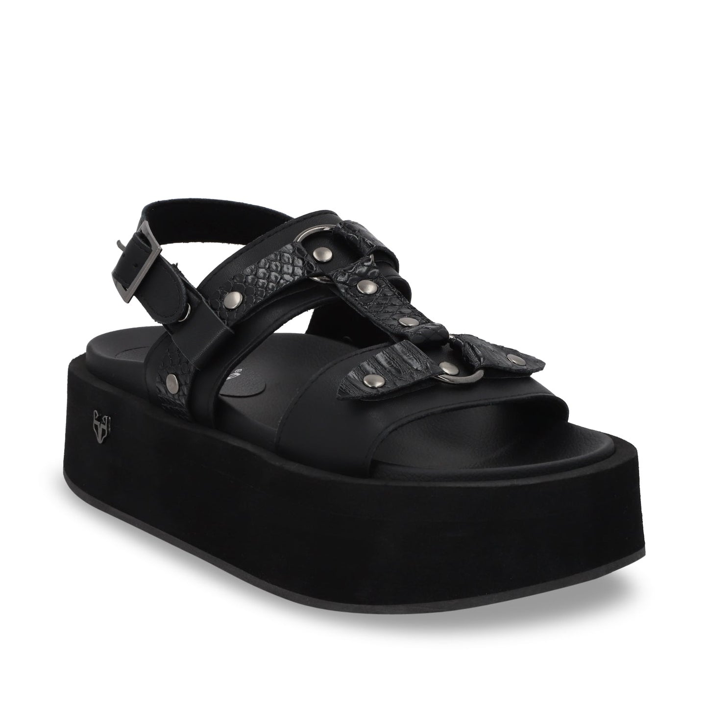Sandalia Plataforma Negro Mujer 55941