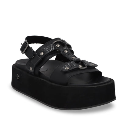 Sandalia Plataforma Negro Mujer 55941