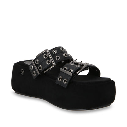 Sandalia Plataforma Negro Mujer 55961