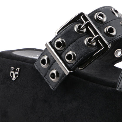 Sandalia Plataforma Negro Mujer 55961