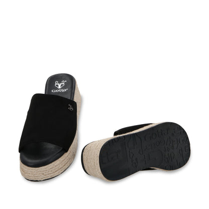 Sandalia Plataforma Negro Mujer 55971