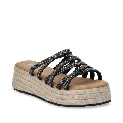 Sandalia Plataforma Negro Mujer 55972