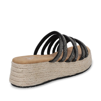Sandalia Plataforma Negro Mujer 55972