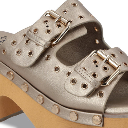 Sandalia Plataforma Oro Mujer 35266 - Gotta Mexico