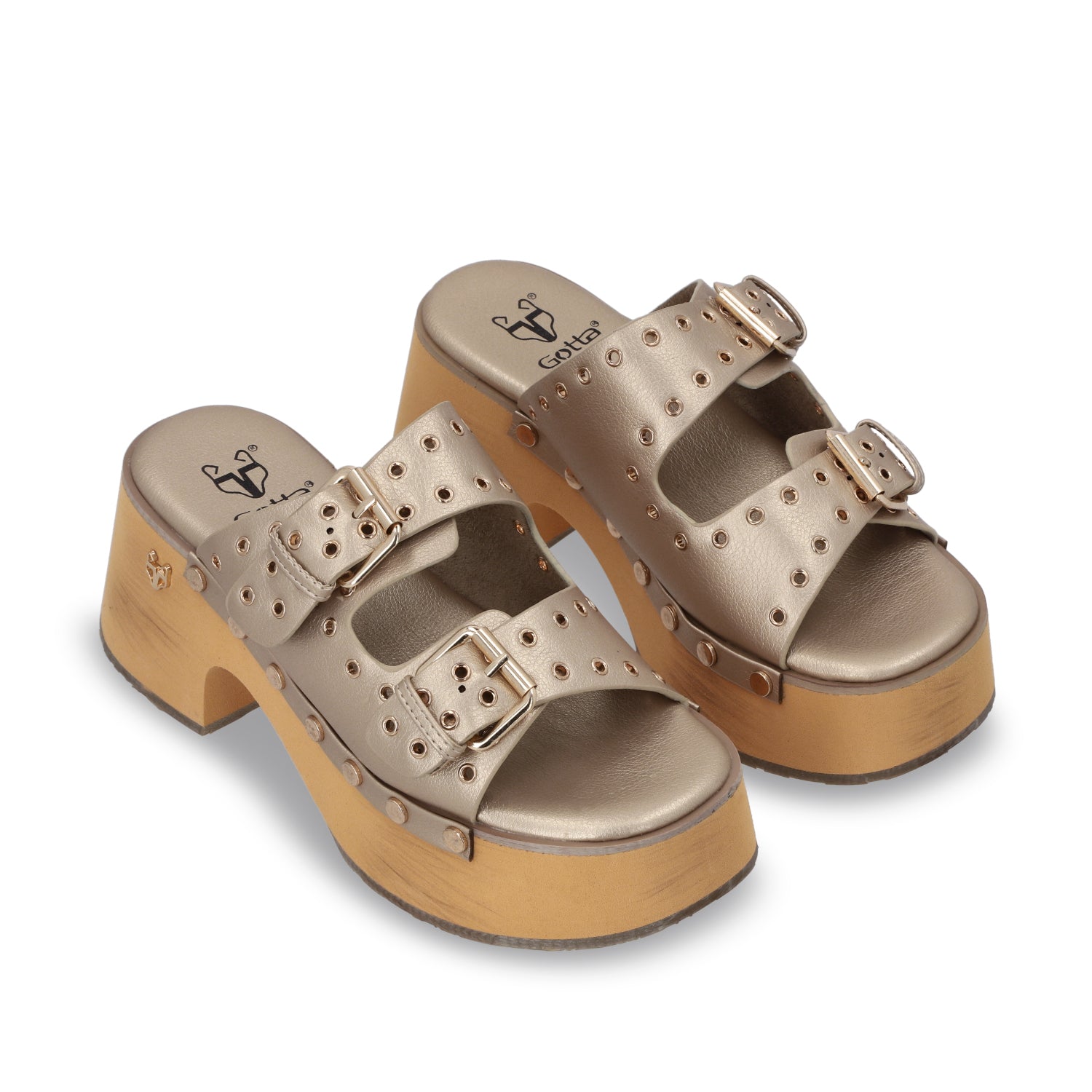Sandalia Plataforma Oro Mujer 35266 - Gotta Mexico