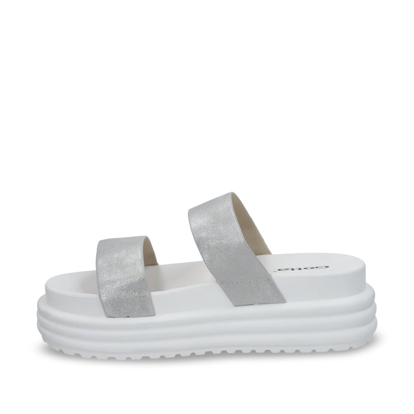 Sandalia Plataforma Plateada Mujer 42021