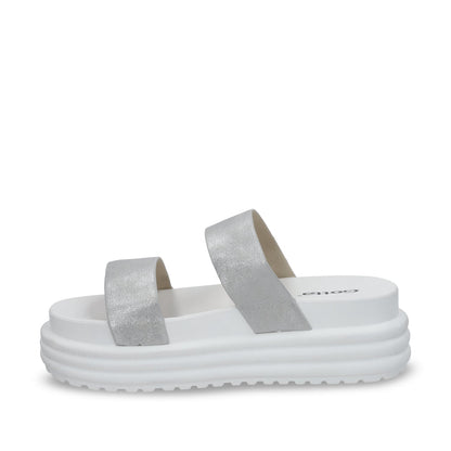 Sandalia Plataforma Plateada Mujer 42021