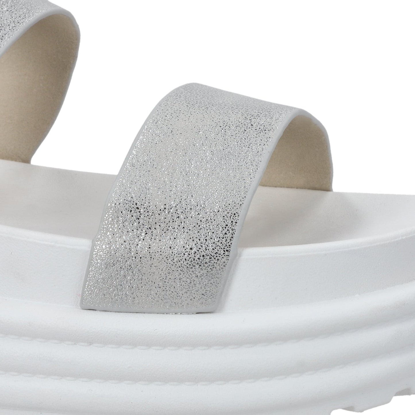 Sandalia Plataforma Plateada Mujer 42021