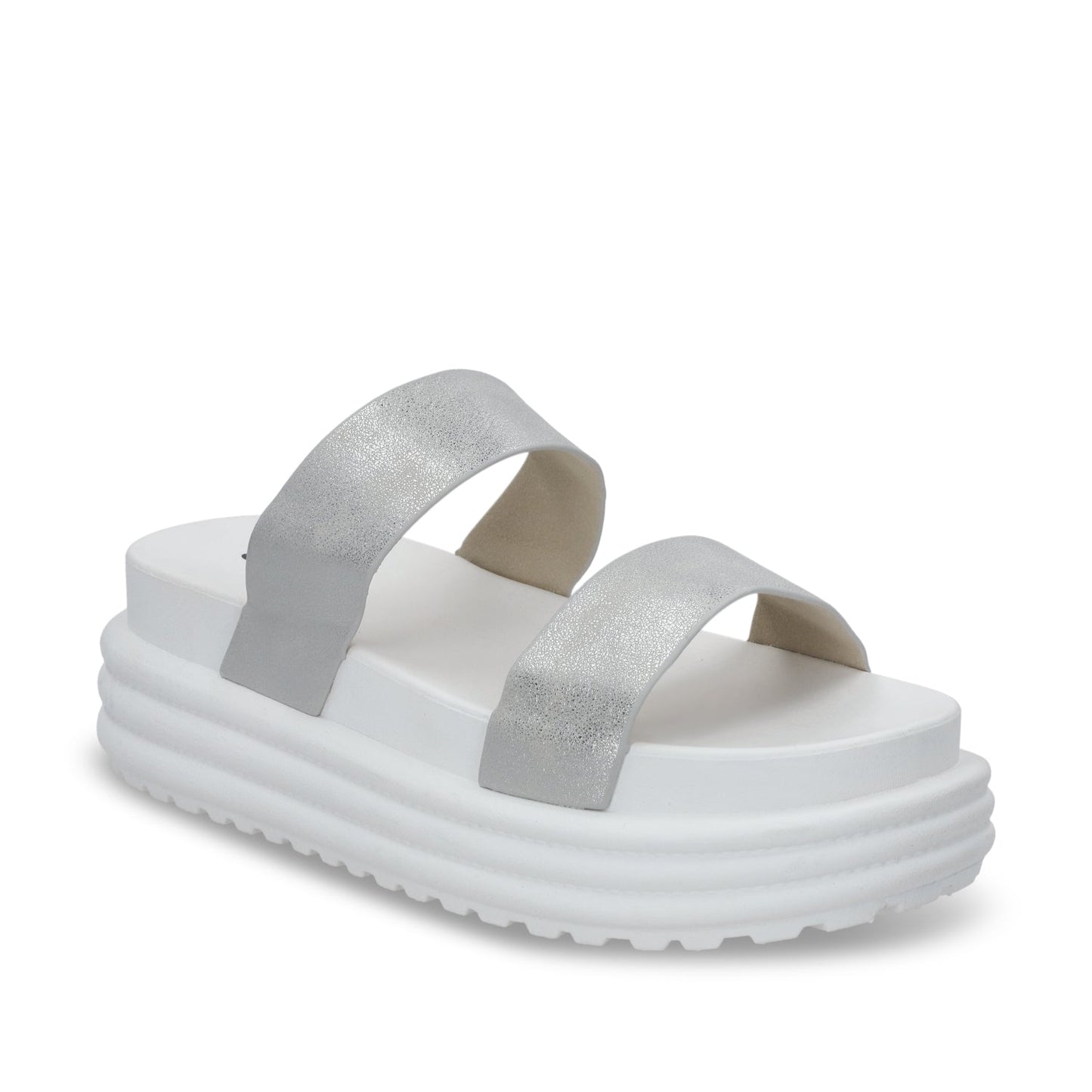 Sandalia Plataforma Plateada Mujer 42021