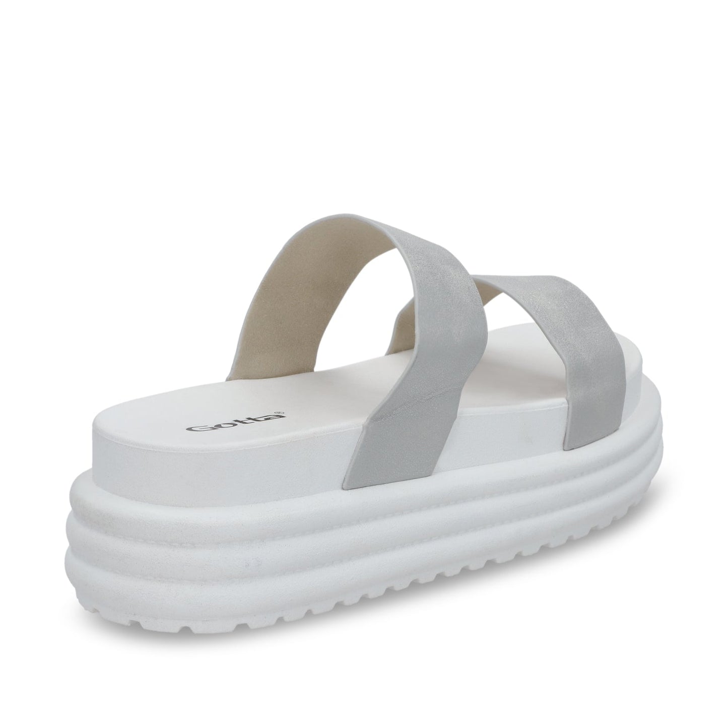 Sandalia Plataforma Plateada Mujer 42021