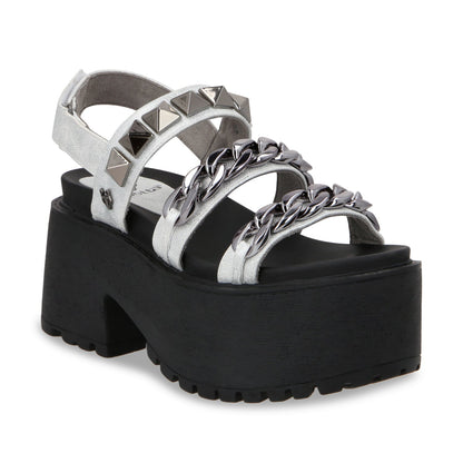 Sandalia Plataforma Plateado Mujer 15675