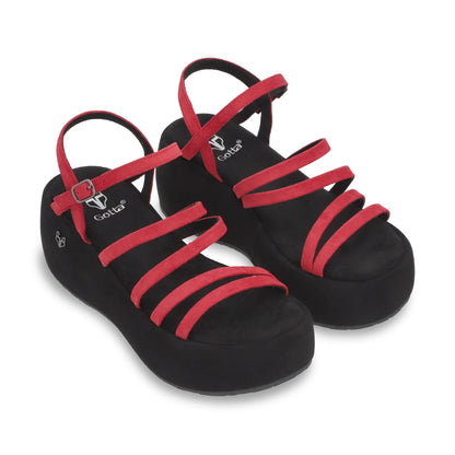 Sandalia Plataforma Roja Mujer 45822