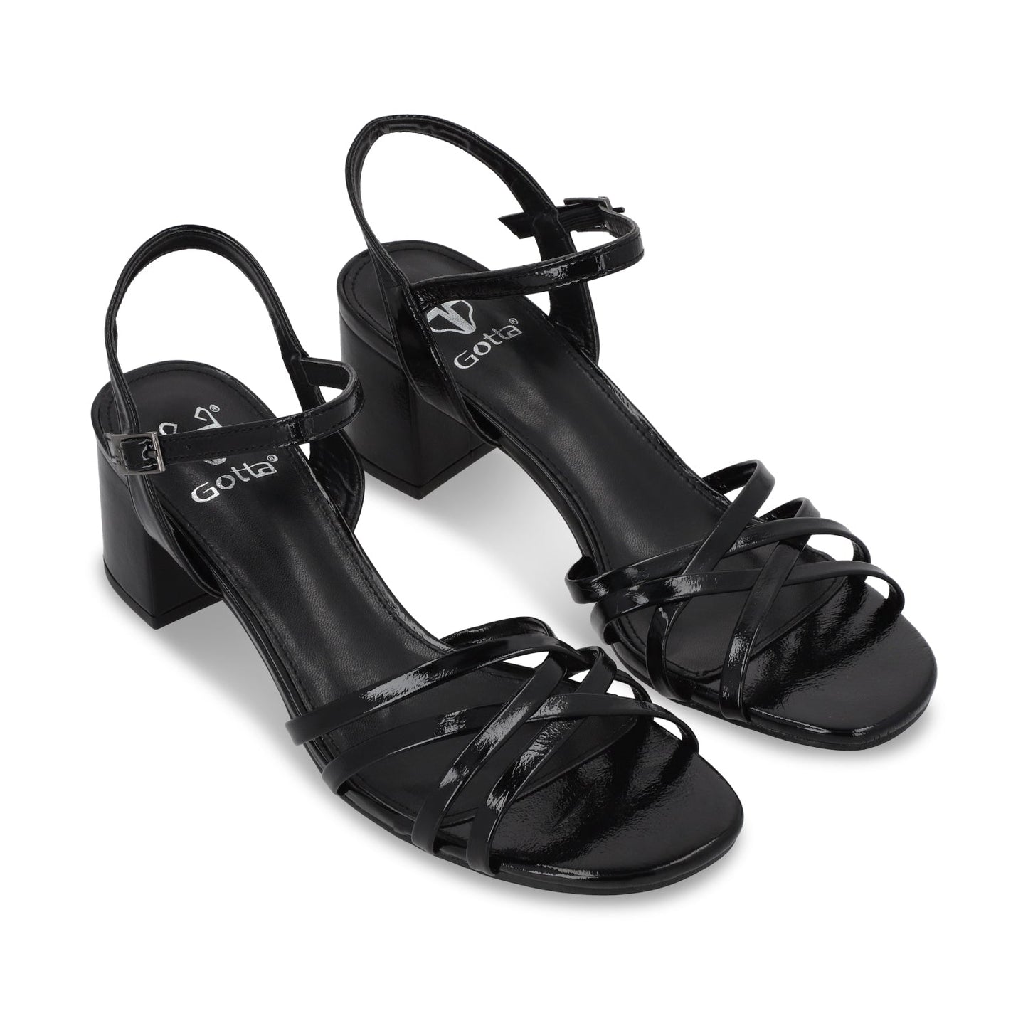 Sandalia Taco Negra Mujer 55901