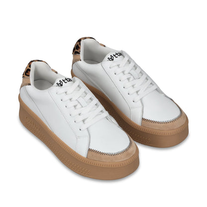 Tenis Cuero Plataforma Blanca Mujer 67310 - Gotta Mexico