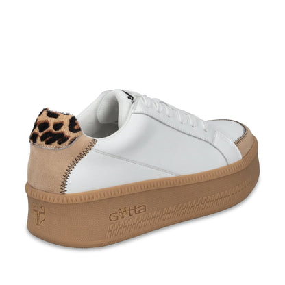 Tenis Cuero Plataforma Blanca Mujer 67310 - Gotta Mexico