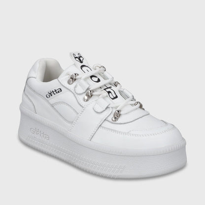 Tenis Cuero Plataforma Blanca Mujer 67312 - Gotta Mexico