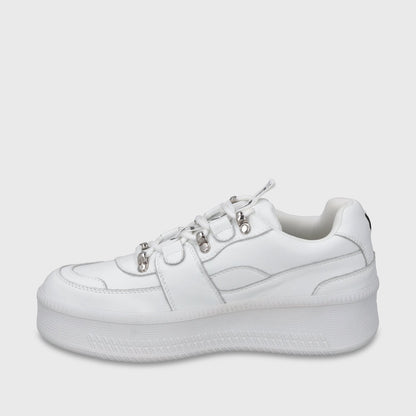Tenis Cuero Plataforma Blanca Mujer 67312 - Gotta Mexico
