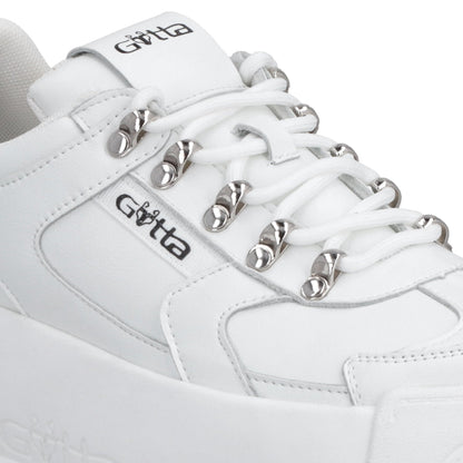 Tenis Cuero Plataforma Blanca Mujer C732B - Gotta Mexico