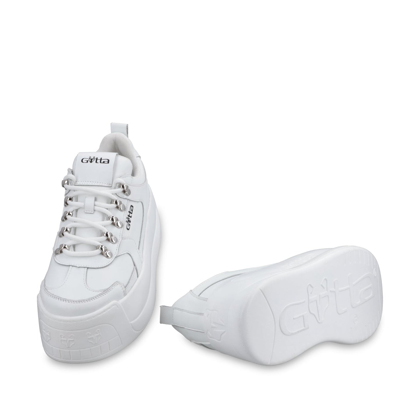 Tenis Cuero Plataforma Blanca Mujer C732B - Gotta Mexico