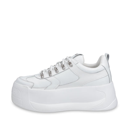 Tenis Cuero Plataforma Blanca Mujer C732B - Gotta Mexico