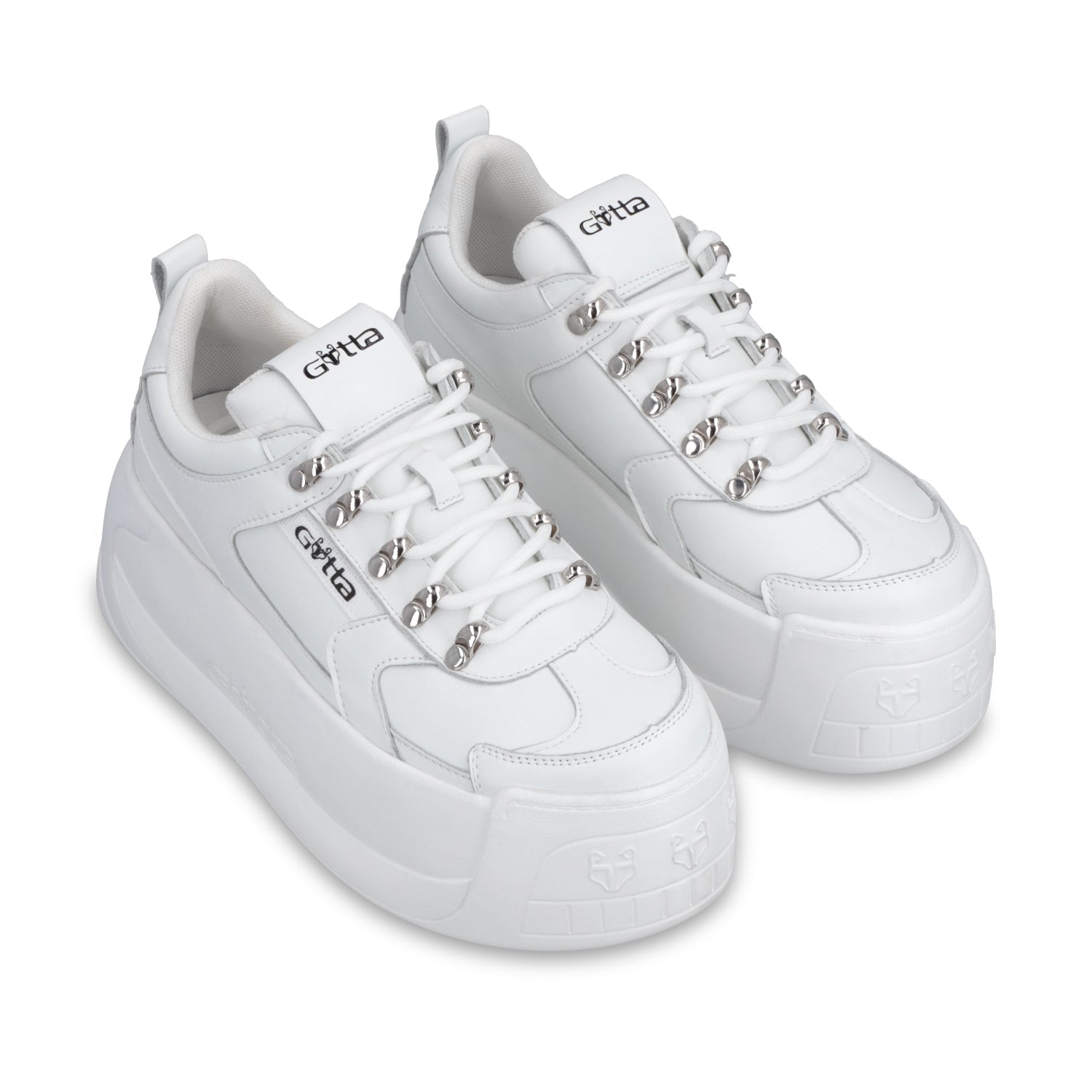 Tenis Cuero Plataforma Blanca Mujer C732B - Gotta Mexico