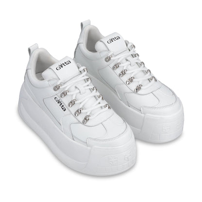 Tenis Cuero Plataforma Blanca Mujer C732B - Gotta Mexico